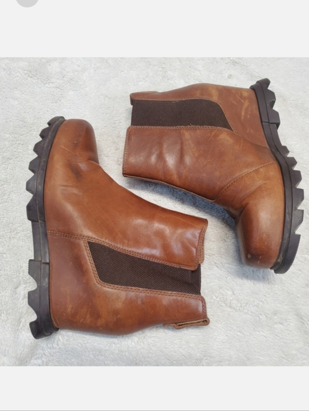 Sorel Tan‎ Leather Ankle Boot Women 8.5 Boho Classic Capsule Minimalist Neutral